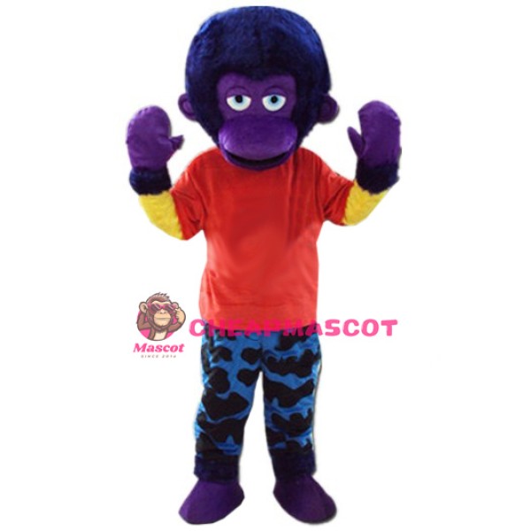 Purple Orangutan Mascot Costume