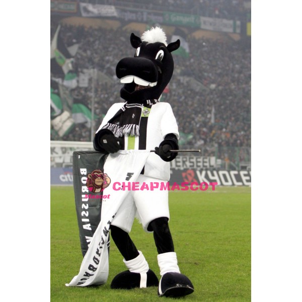Superb Black Horse Mascot Costume