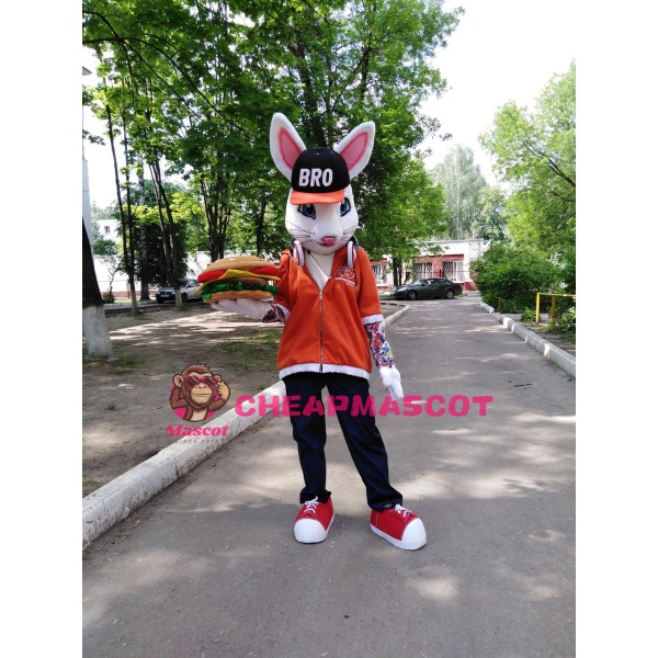 Superb White Rabbit Mascot Costume