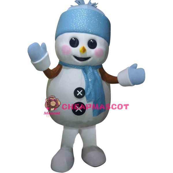 Blue Christmas Snowman Mascot Costume