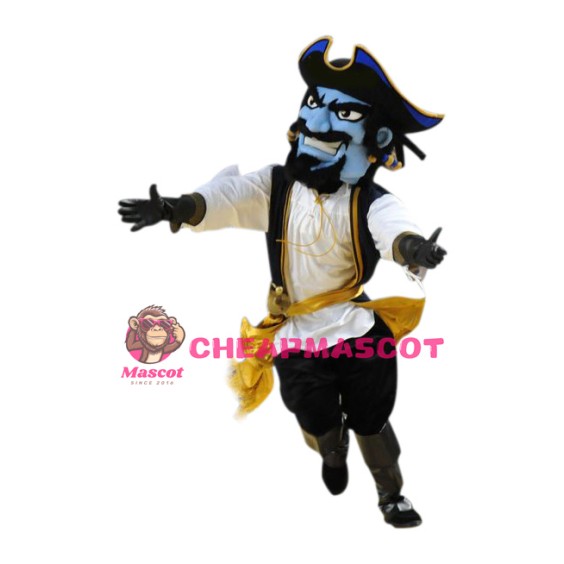 Superb Blue Pirate Mascot Costume