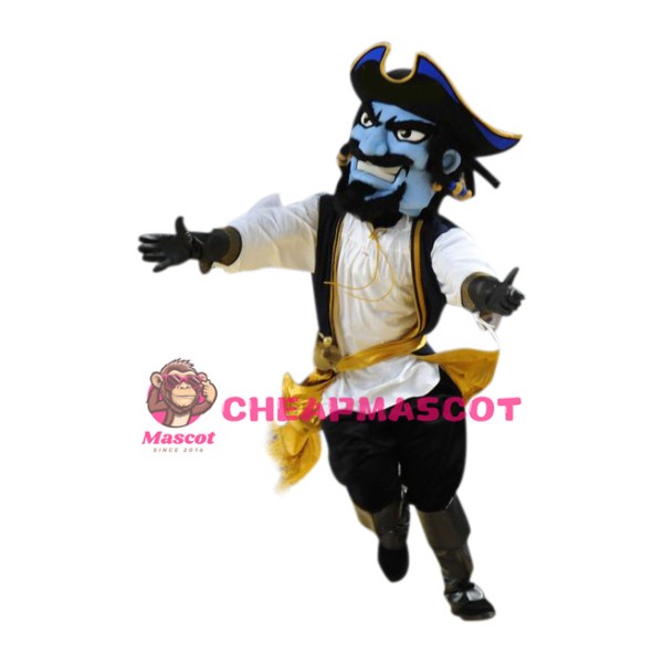 Superb Blue Pirate Mascot Costume