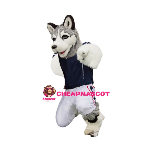 University Grey Husky Mascot Costume