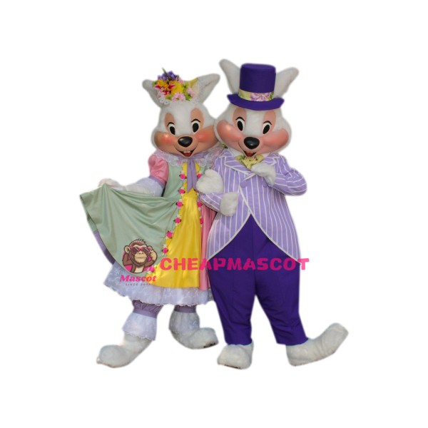 Mr. & Mrs. Easter Bunny Mascot Costume