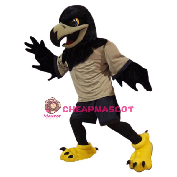 Superb Black Eagle Mascot Costume