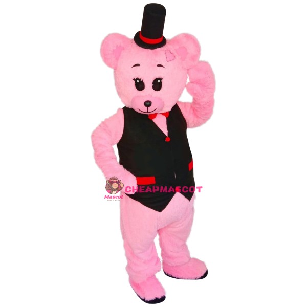 Super Pink Bear Mascot Costume