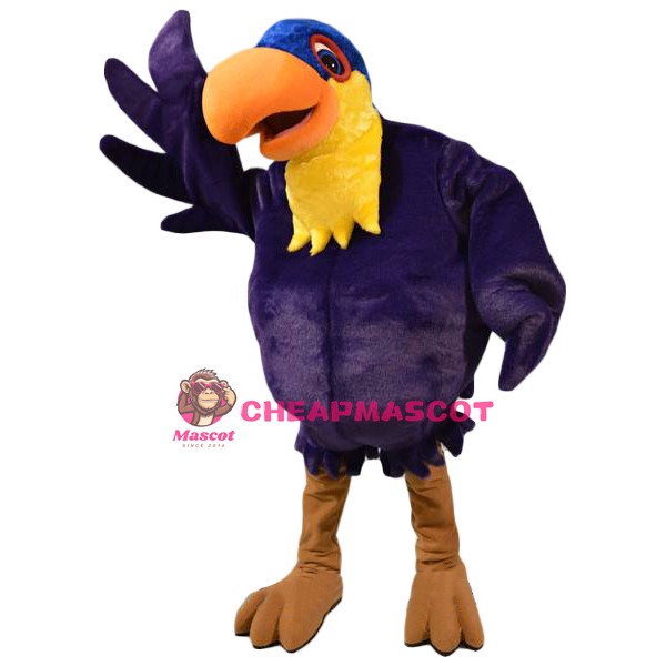Purple Parrot Mascot Costume