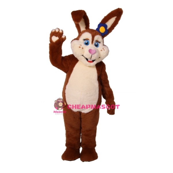 Brown Bunny Girl Mascot Costume