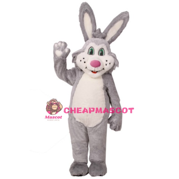Grey Bunny Girl Mascot Costume