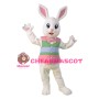 Pink & White Bunny Mascot Costume