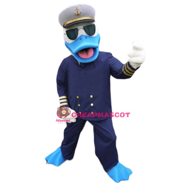 Navy Duck Mascot Costume
