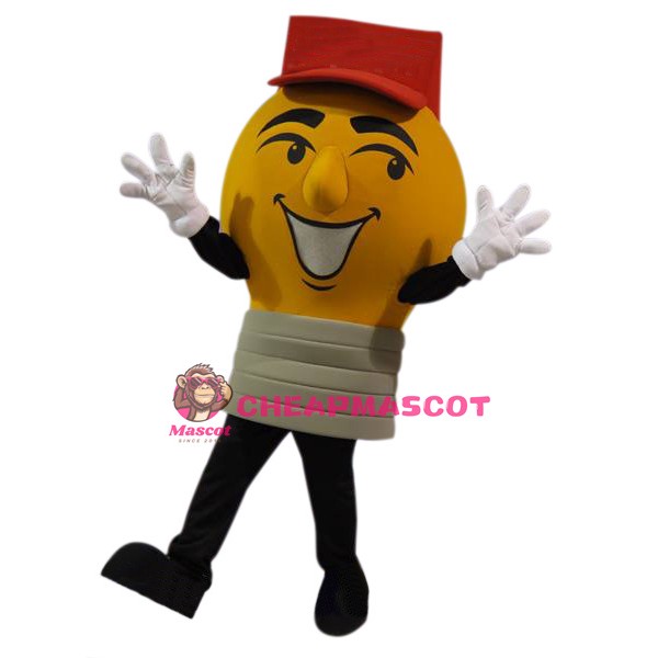 Yellow Light Bulb Mascot Costume