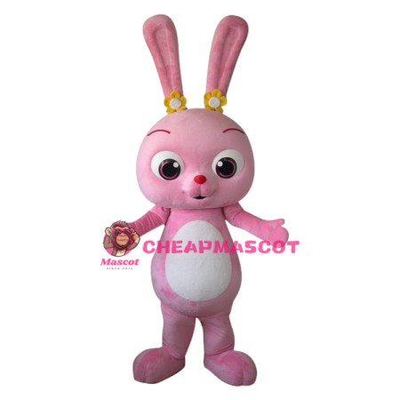 Superb Pink Bunny Mascot Costume