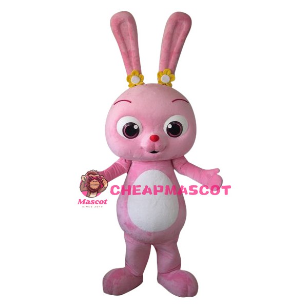 Superb Pink Bunny Mascot Costume