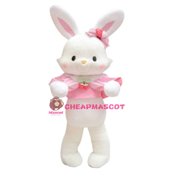 Pink & White Rabbit Mascot Costume
