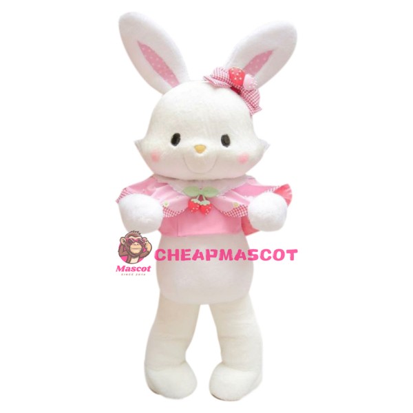 Pink & White Rabbit Mascot Costume