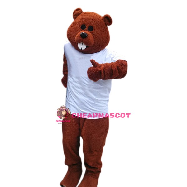 Friendly Realistic Beaver Mascot Costume