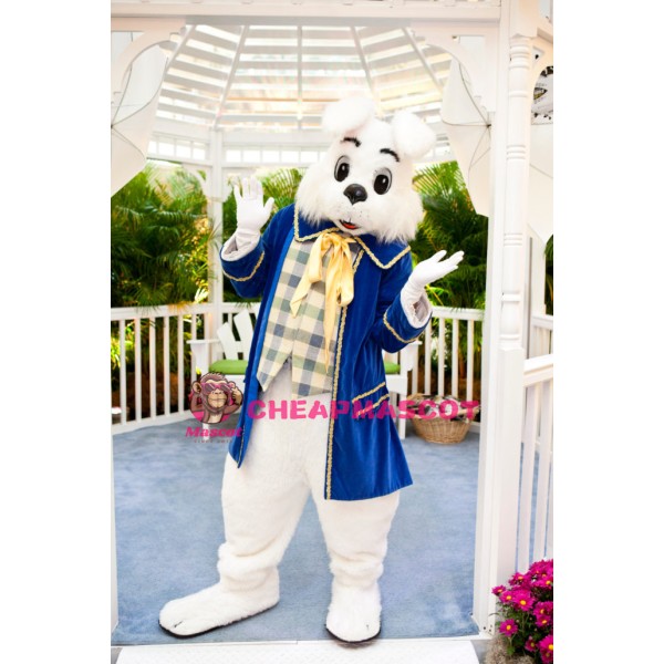 Superb Blue Suit Easter Bunny Mascot Costume
