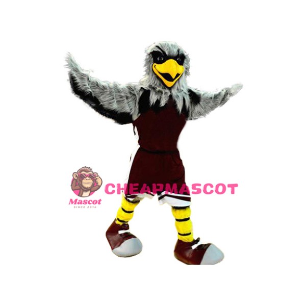 Grey Sport Eagle Mascot Costume