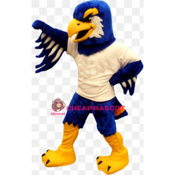 Blue & White Fierce Eagle Mascot Costume