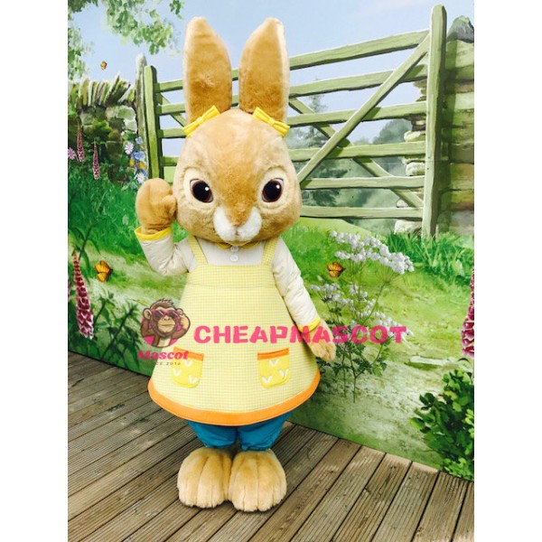 Super Cute Brown Rabbit Mascot Costume