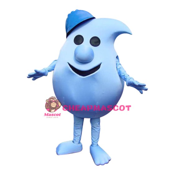 Superb Blue Water Droplet Mascot Costume