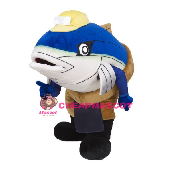 Affordable Blue Fish Mascot Costume