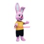 Happy Pink Rabbit Mascot Costume