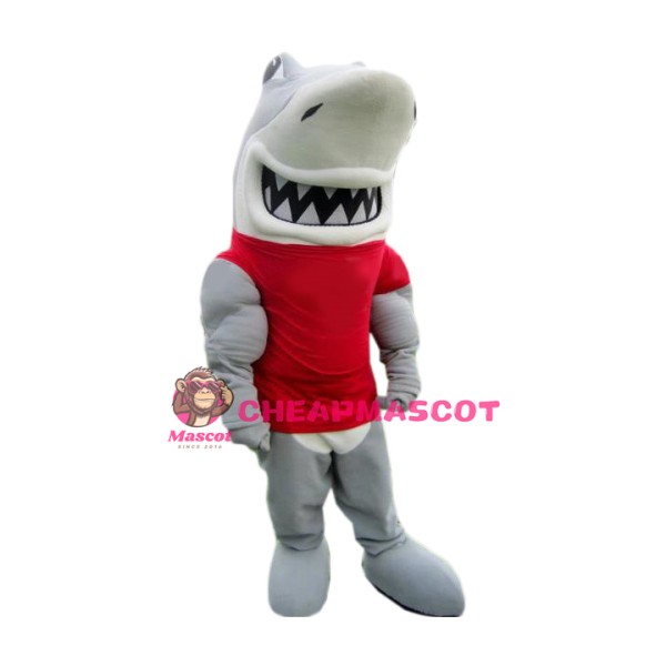 Power Muscle Shark Mascot Costume