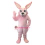 Friendly Pink Rabbit Mascot Costume