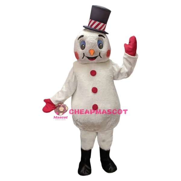Friendly Christmas Snowman Mascot Costume