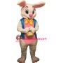 Friendly White Easter Bunny Rabbit Mascot Costume