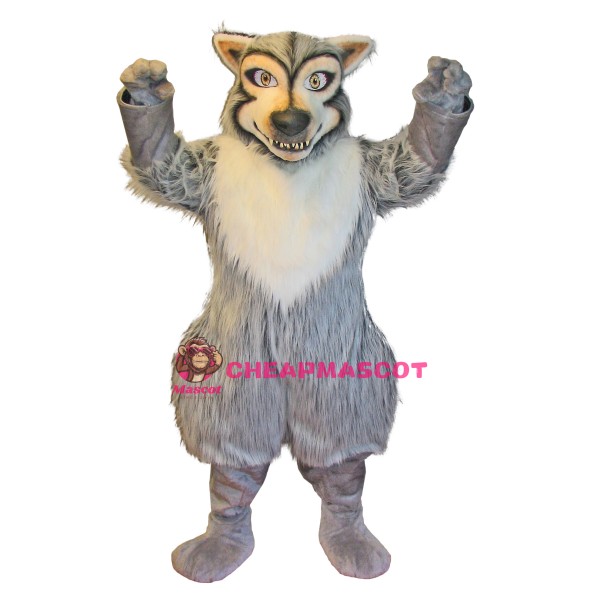 Superb Fierce Realistic Wolf Mascot Costume
