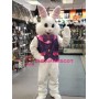 Friendly Purple Suit Easter Bunny Mascot Costume