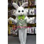 Friendly Green Suit Easter Bunny Mascot Costume