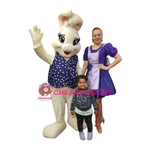 Beautiful White Easter Bunny Mascot Costume