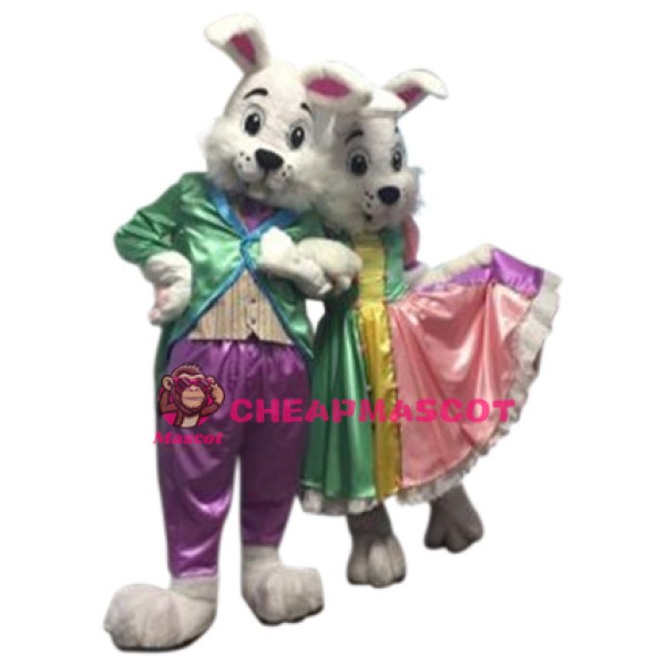Loving Mr & Mrs Bunny Mascot Costume