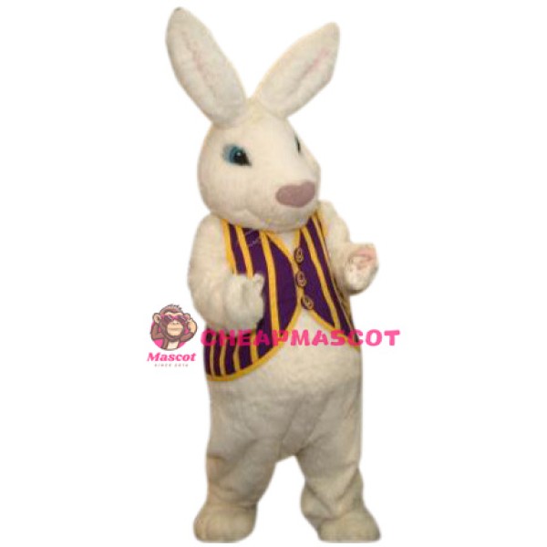 Superb White Easter Bunny Mascot Costume