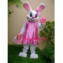 Pink Dress Easter Bunny Mascot Costume