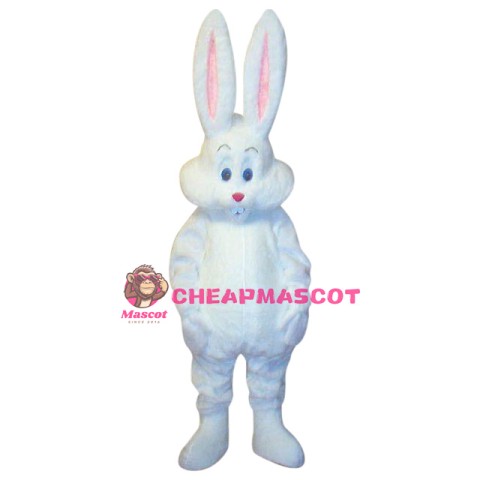 Superb Cute White Easter Bunny Rabbit Mascot Costume