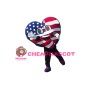 US Flag Heart Mascot Costume