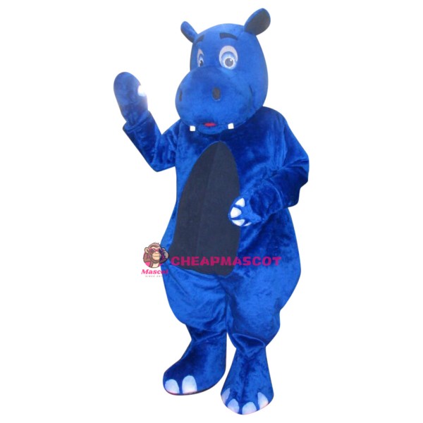 Superb Blue Hippo Mascot Costume