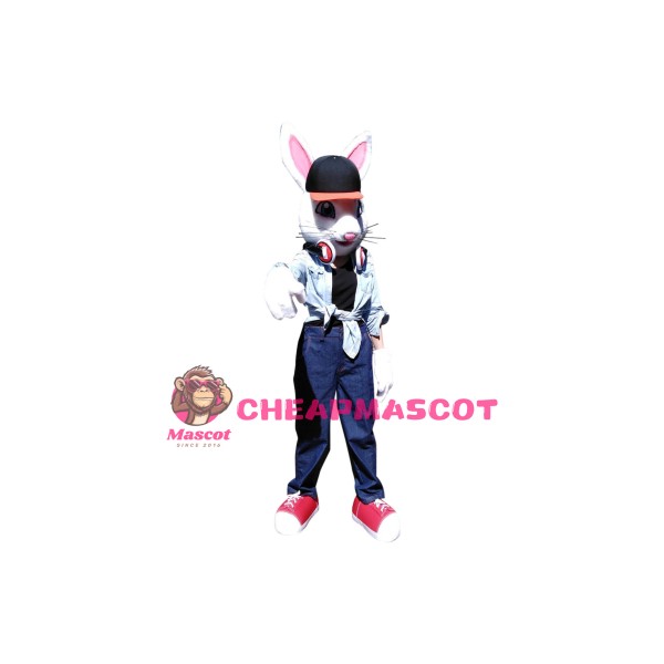 Young White Rabbit Mascot Costume