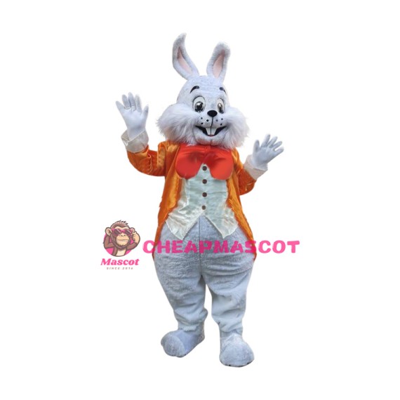 Orange Suit Easter Bunny Mascot Costume