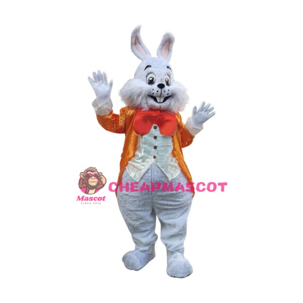 Orange Suit Easter Bunny Mascot Costume