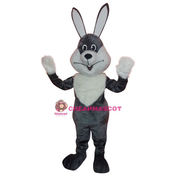 Grey & White Rabbit Bunny Mascot Costume
