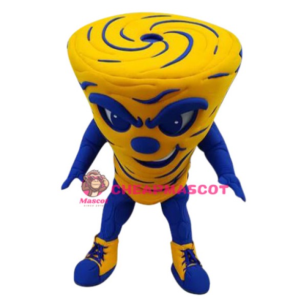 Yellow Power Tornado Mascot Costume
