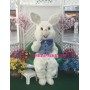 Friendly White Easter Bunny Mascot Costume