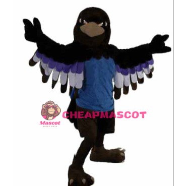Superb Black Hawk Mascot Costume