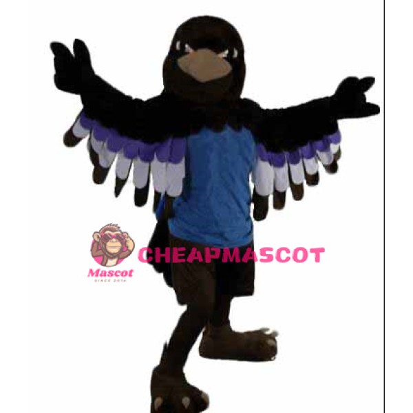 Superb Black Hawk Mascot Costume